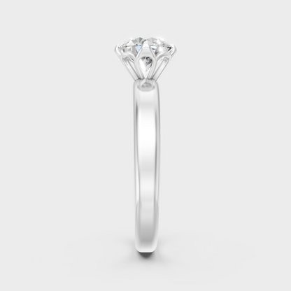 White Gold Lab-Grown Diamond Ring With Hallmark Gold Quality