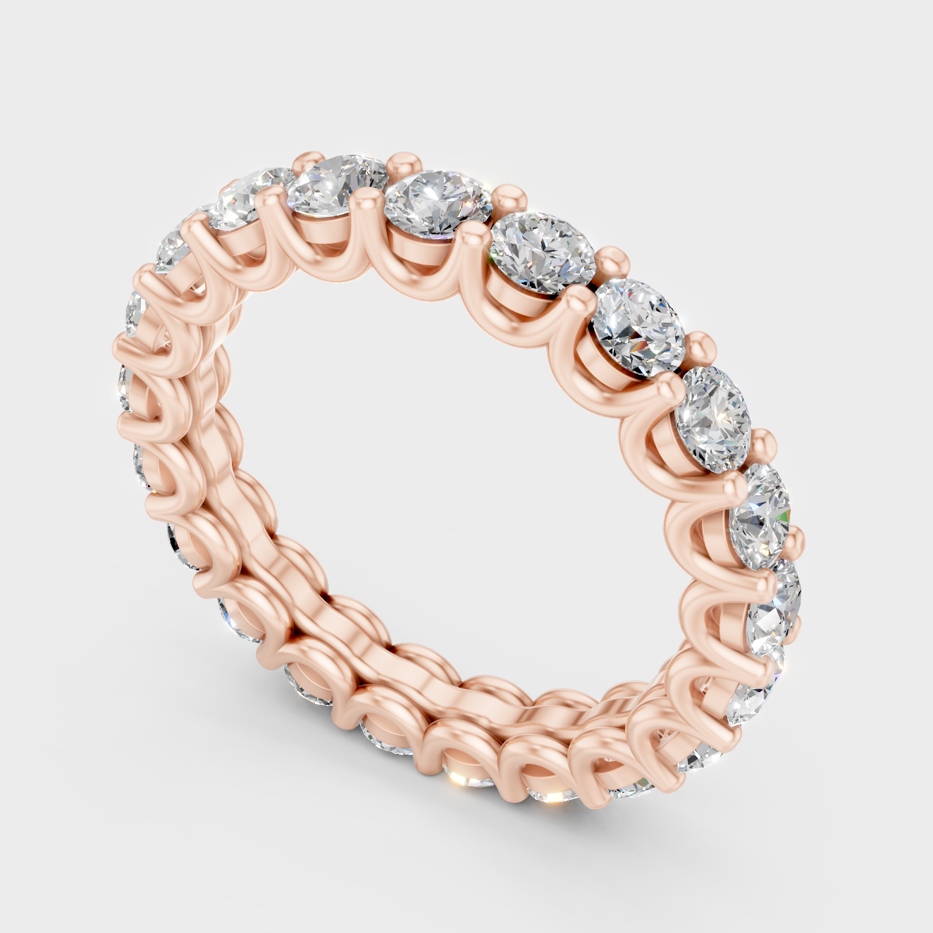 Rose Gold Round Lab Grown Diamond Eternity Ring Timeless Style