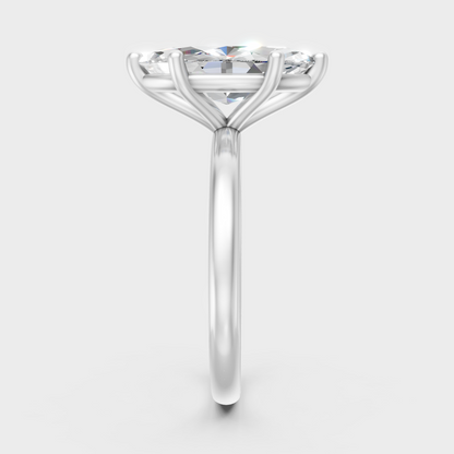 High-Polish 950 Platinum Marquise Lab Diamond Ring For Maximum Finger-Elongating Shine