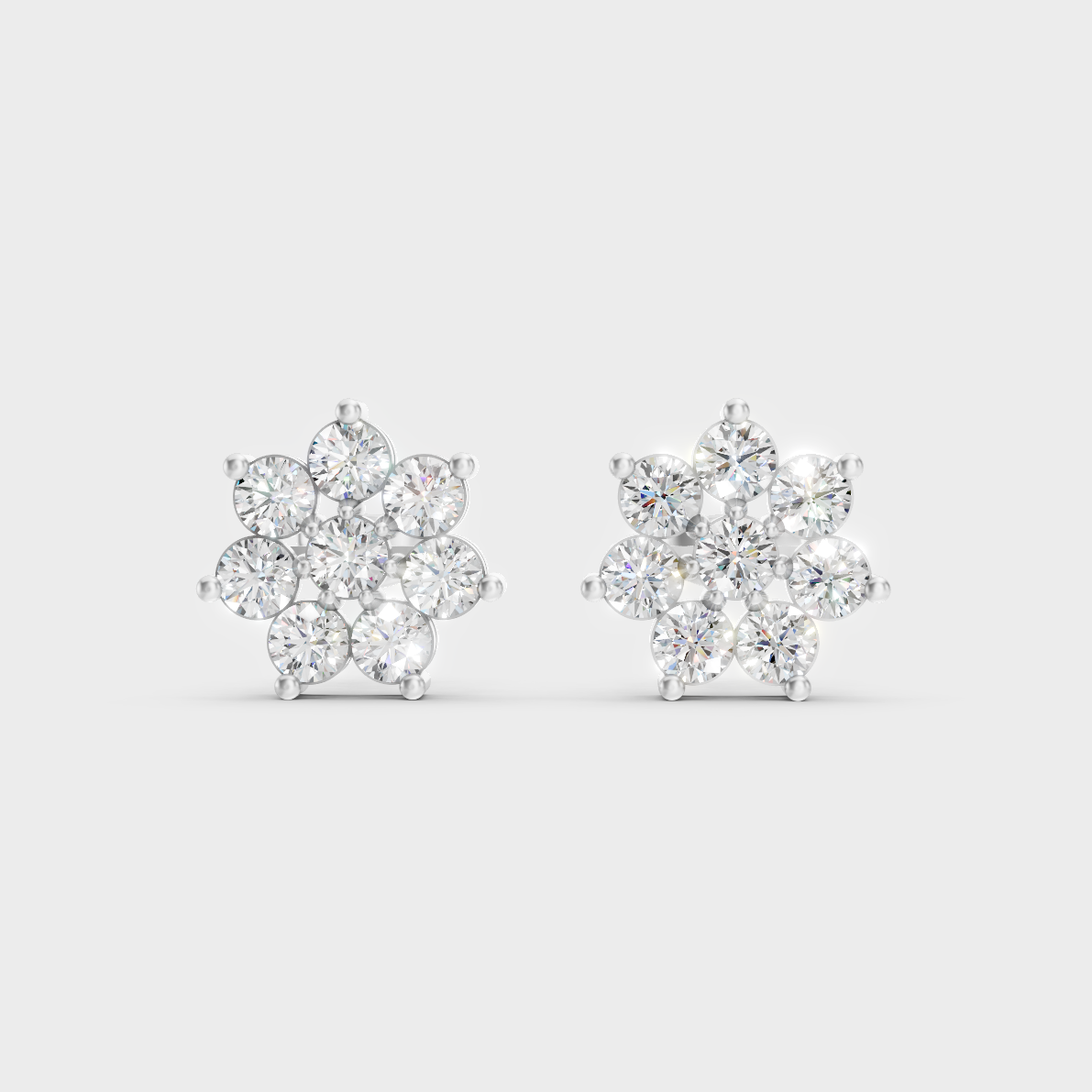 High-Polish 950 Platinum Round Lab Diamond Earrings For Refined Brilliance