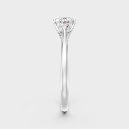 High-Polish 950 Platinum Round Lab Diamond Ring For Maximum Brilliance