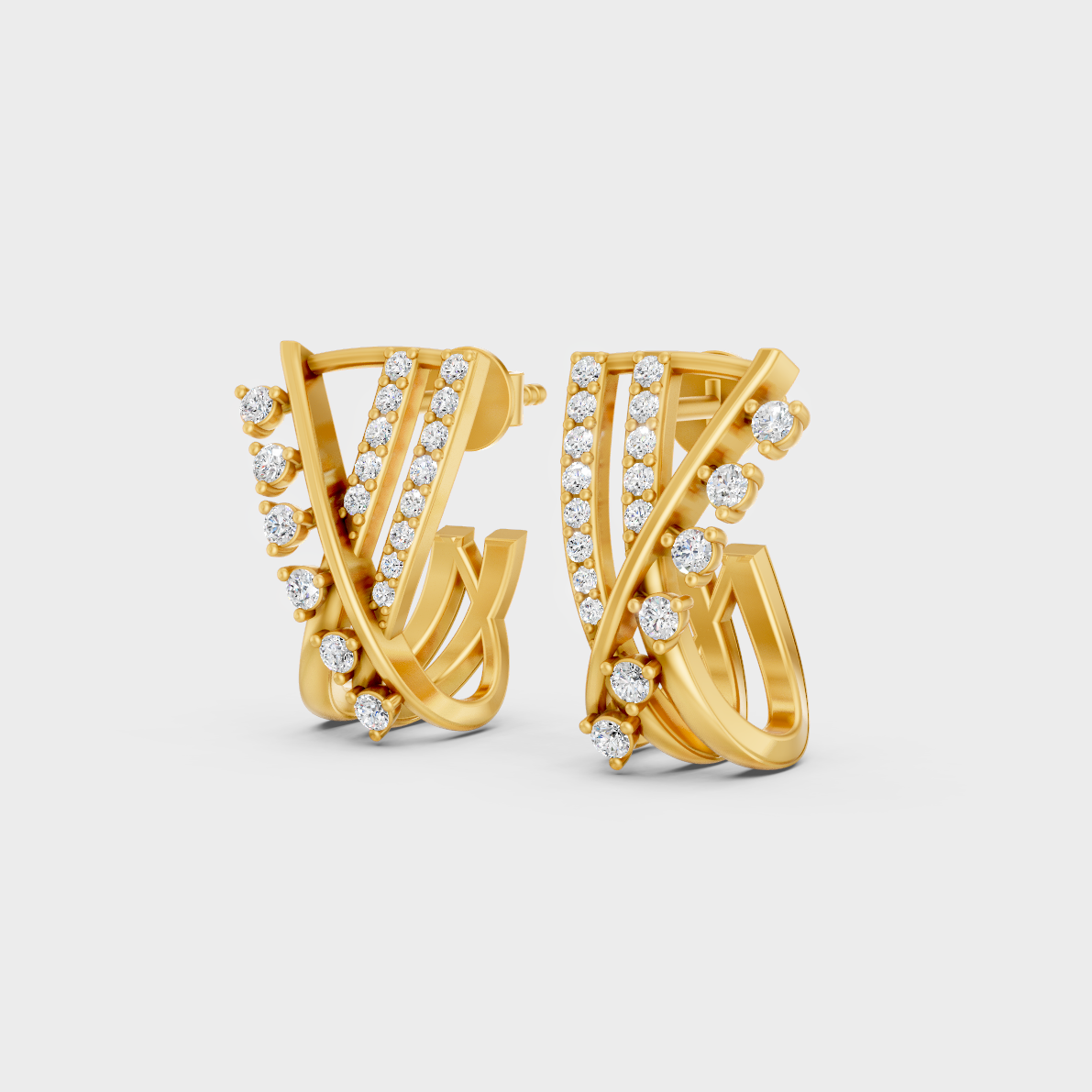 9K Yellow Gold Round-Shaped Lab-Grown Diamond Studs For Ethical Luxury 