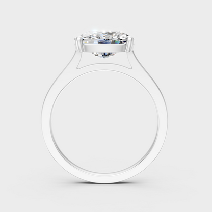 Hallmarked 14K White Gold Cushion Diamond Ring With Radiant 4.5 Carat Weight