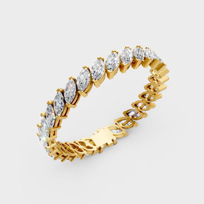 Traditional 18K Hallmark Yellow Gold Bracelet with 12ct Marquise Brilliance