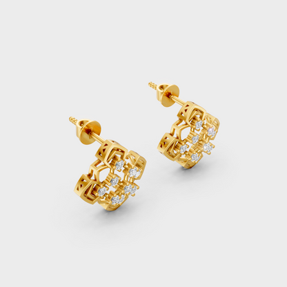 Classic 14K Yellow Gold Lab Diamond Studs Featuring 0.32 Carat Each Round Stones