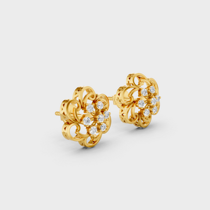  Classic 14K Yellow Gold Lab Diamond Studs Featuring 0.26 Carat Each Round Stones