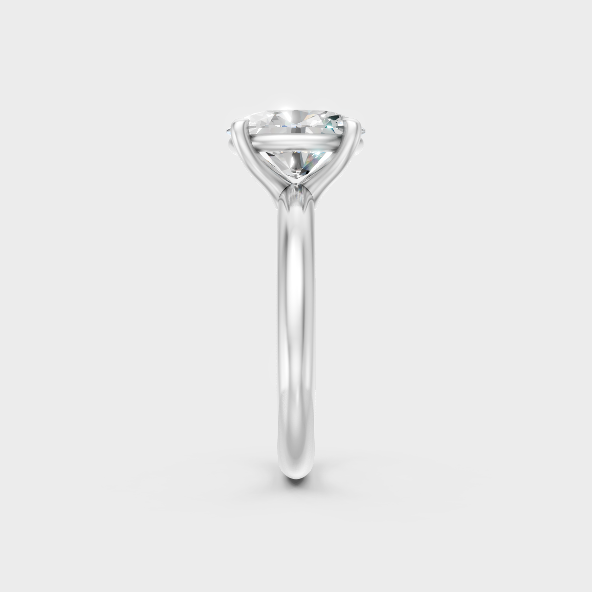 High-Polish 950 Platinum Oval Lab Diamond Ring For Maximum Shine