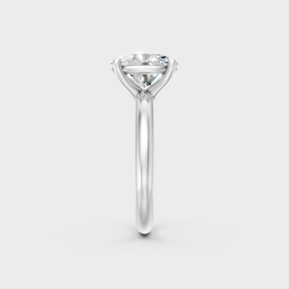 High-Polish 950 Platinum Oval Lab Diamond Ring For Maximum Shine