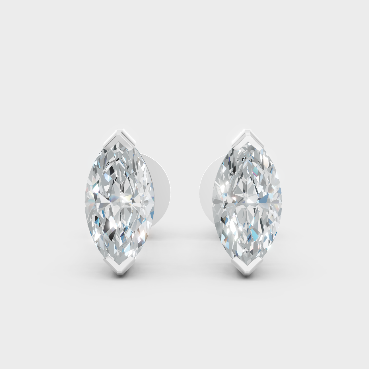 Marquise Cut Lab Grown Diamond Earrings In White Gold 9K 14K 18K Hallmark