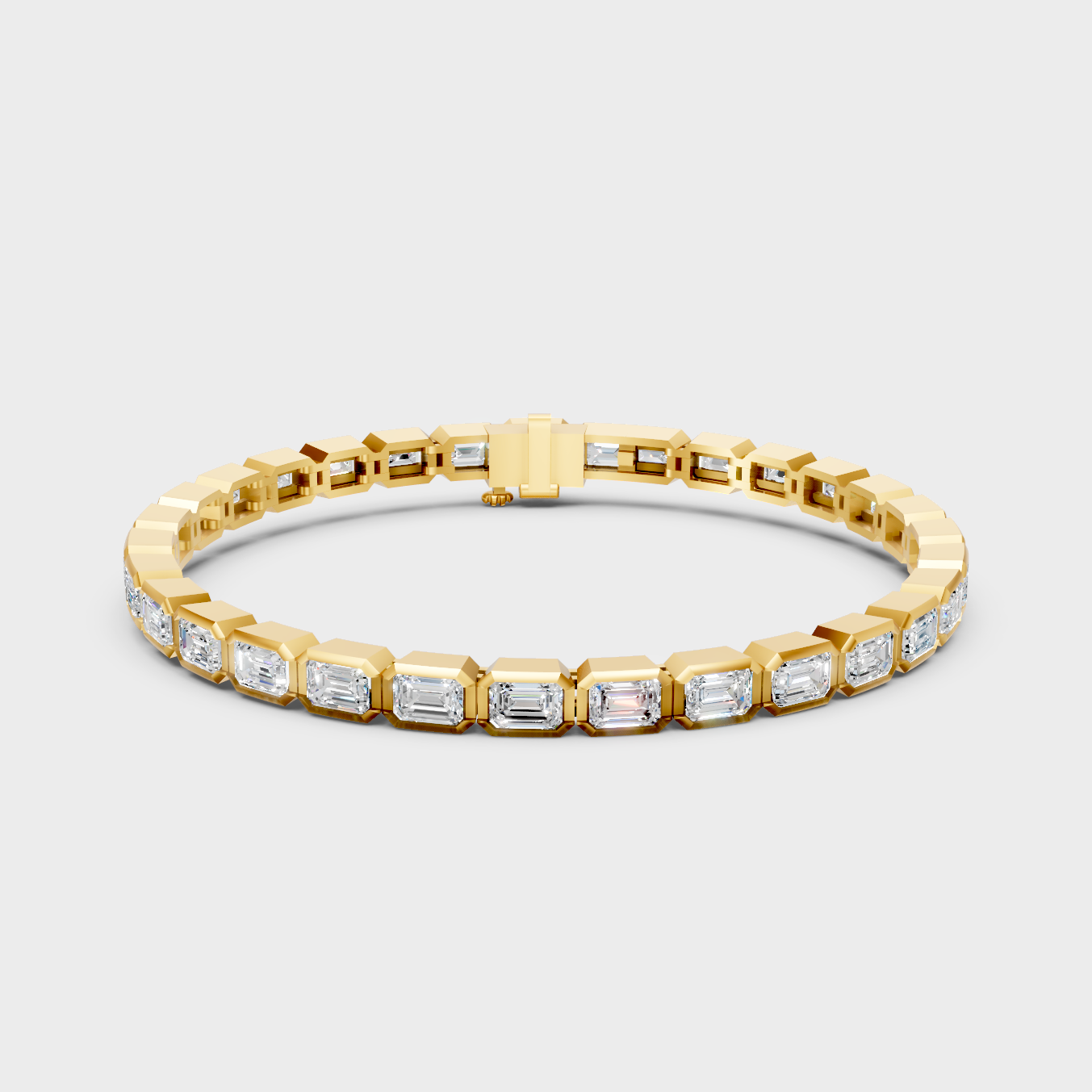 9.30 Ct Emerald Cut Lab-Grown Diamond Tennis Bracelet in