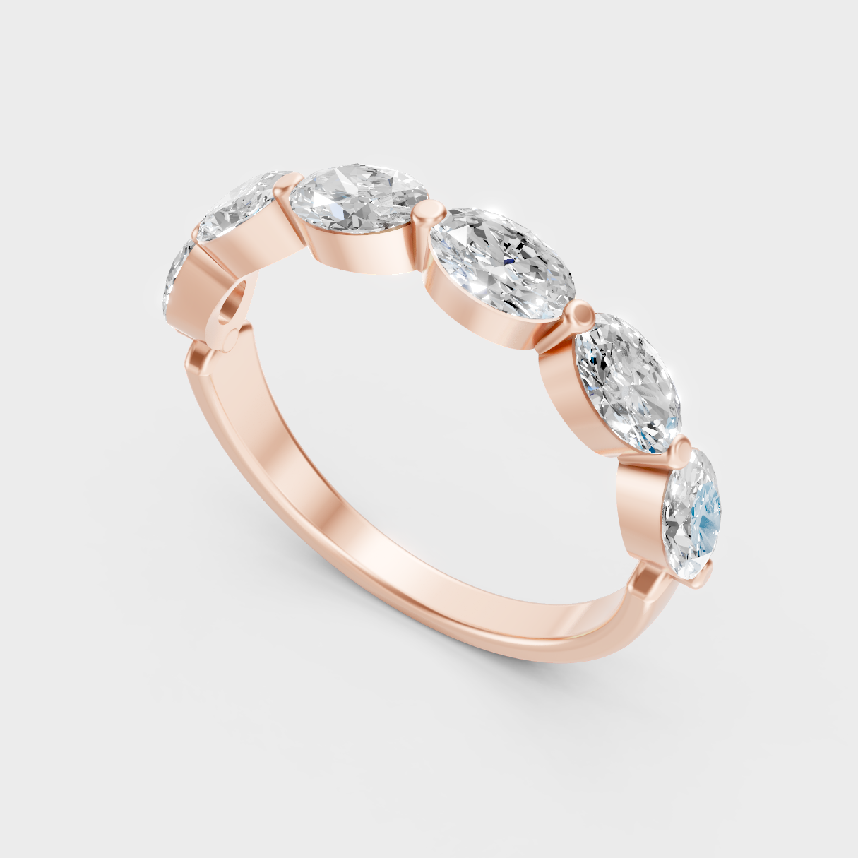 Unique Rose Gold Ring Featuring A Gli Certified Oval Lab-Grown Diamond