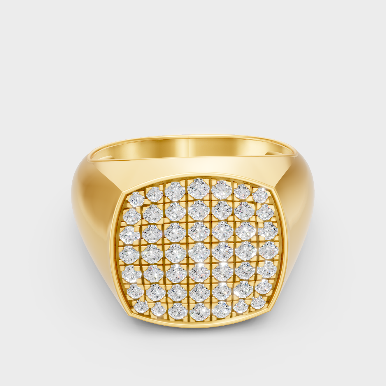 Certified 0.71 Carat Round-Cut Lab-Grown Diamond Men’s Ring In 18K Yellow Gold
