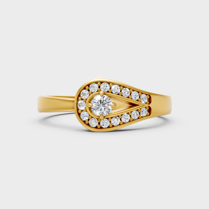 Classic Yellow Gold Solitaire Engagement Ring Featuring A Round Lab Diamond