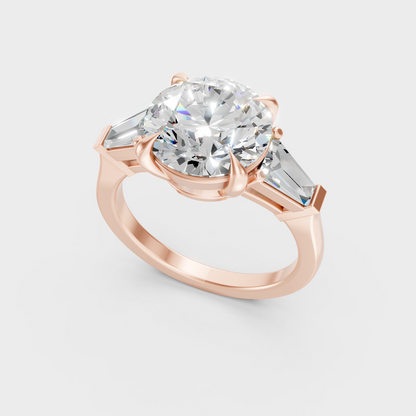  Rose Gold Round-Cut Lab-Grown Diamond Ring For Modern Luxury