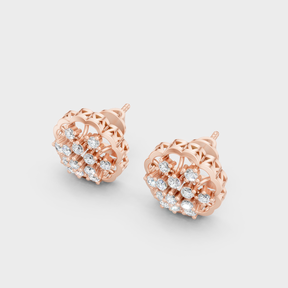 Blush Rose Gold Round Lab Diamond Studs For Sophisticated Sustainable Luxury