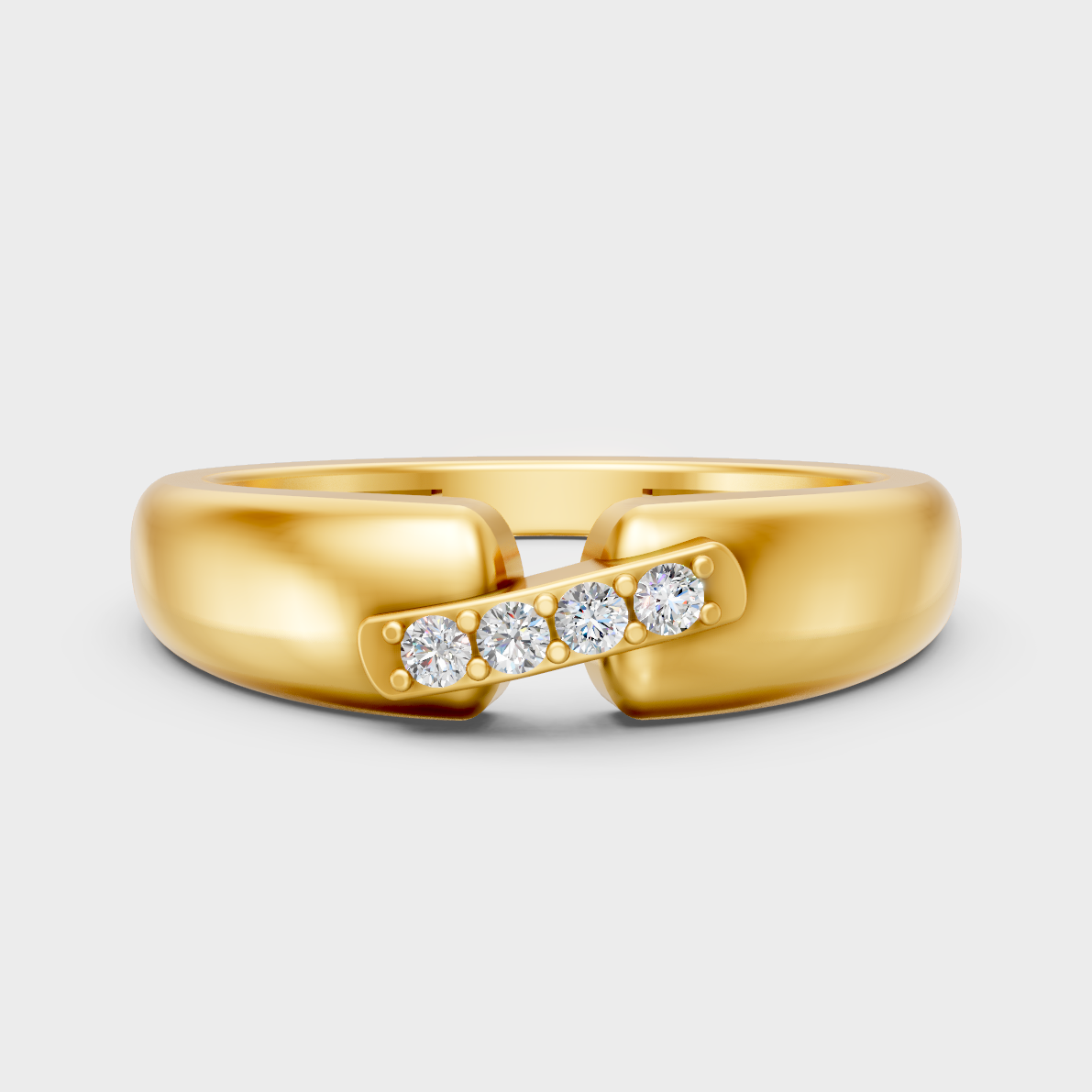 GLI Certified 0.72 Carat Round-Cut Lab-Grown Diamond Men’s Ring In 18K Yellow Gold