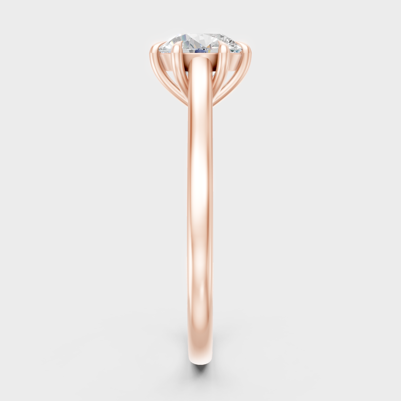 High-Polish Rose Gold Round Lab Diamond Solitaire For Maximum Sparkle
