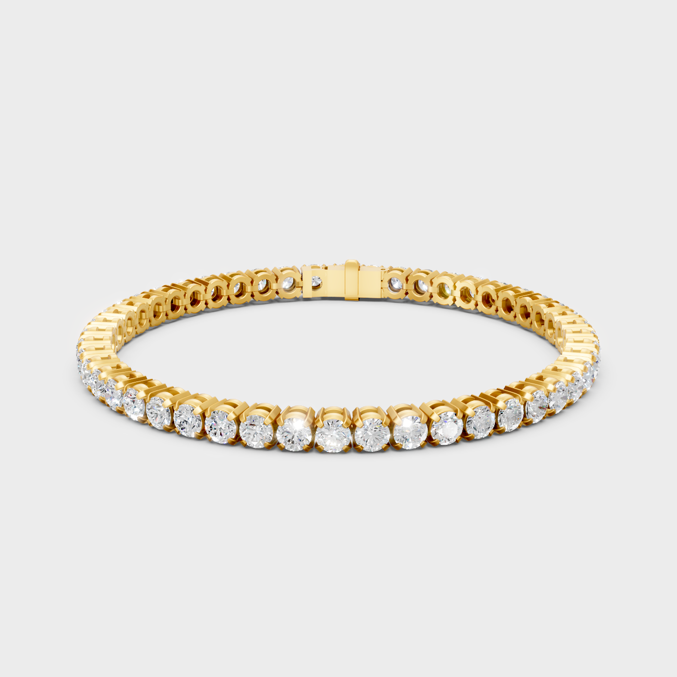 7 Carat Round Cut Lab Grown Diamond Tennis Bracelet in