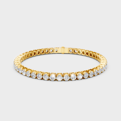 7 Carat Round Cut Lab Grown Diamond Tennis Bracelet in