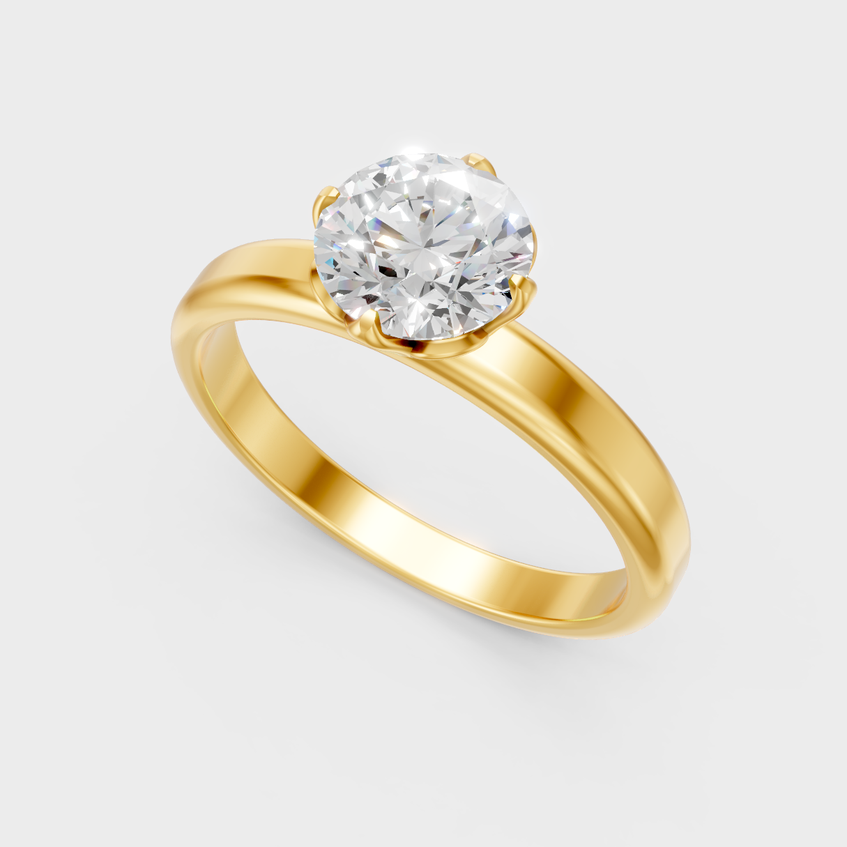 Classic Yellow Gold Engagement Ring Featuring Lab Diamond Center