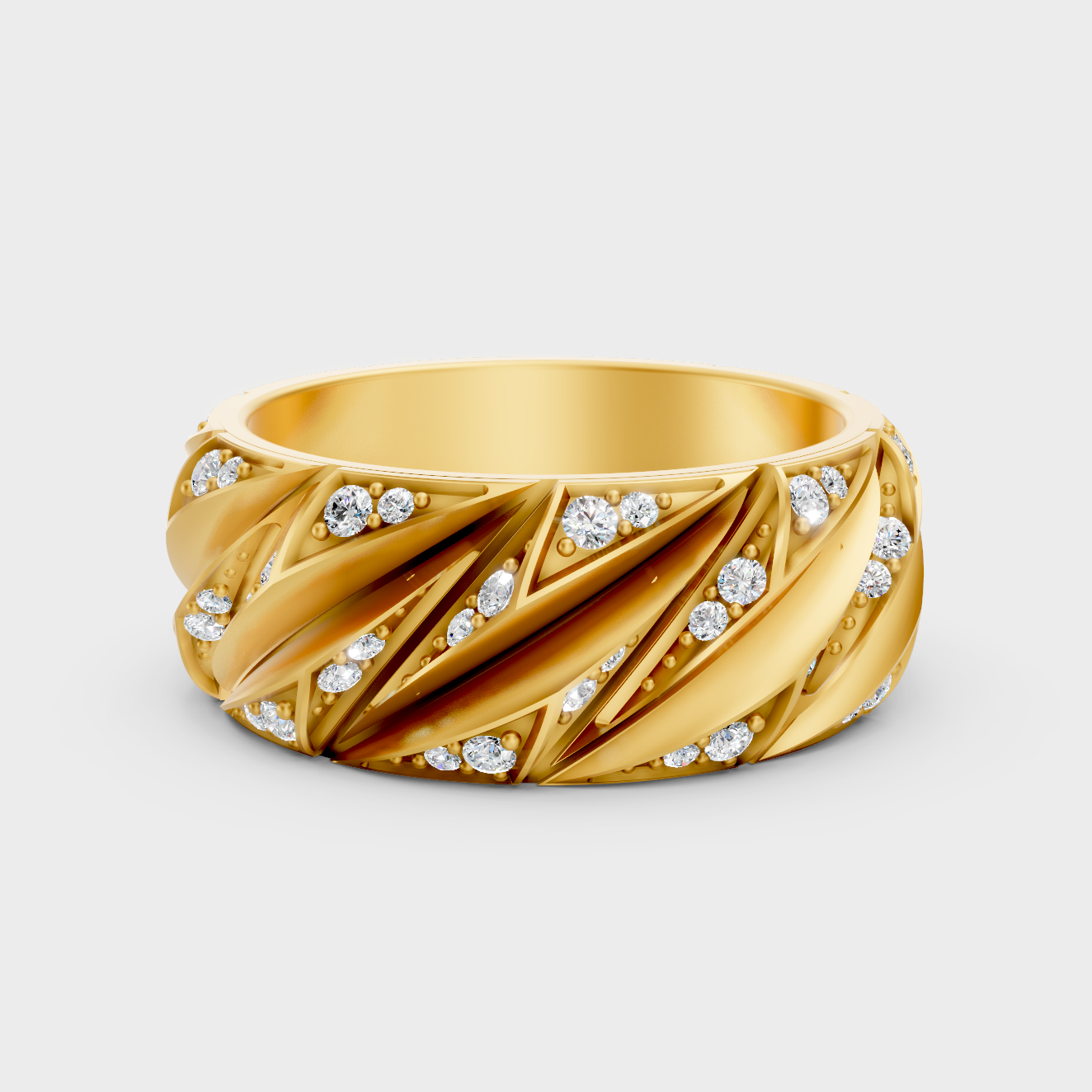 Certified 0.63 Carat Round-Cut Lab-Grown Diamond Men’s Ring In 18K Yellow Gold