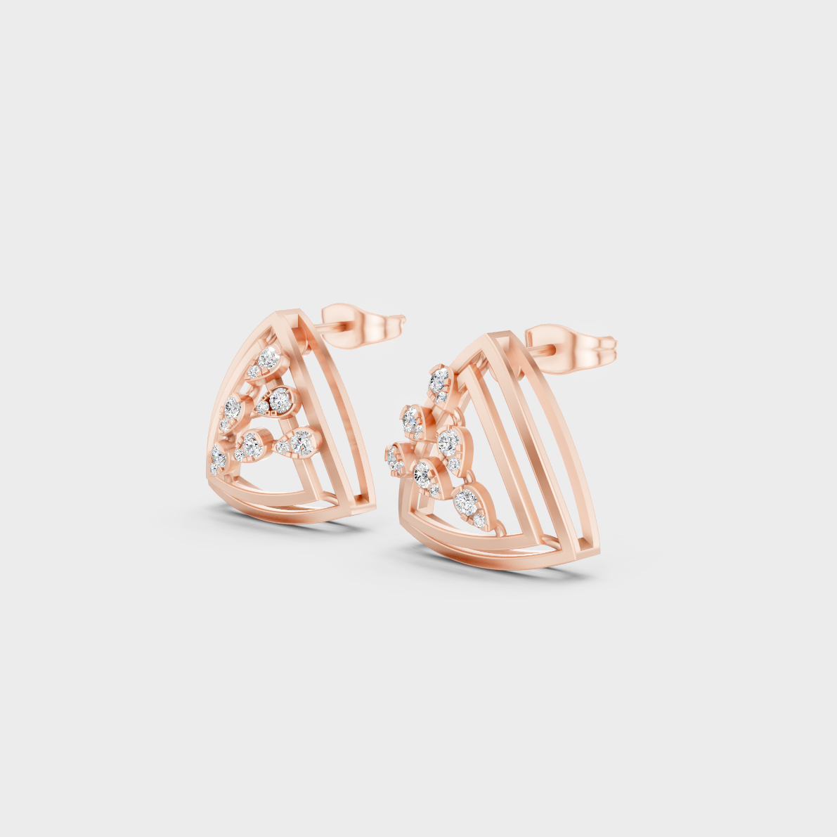 9K Yellow Gold Round-Shaped Lab-Grown Diamond Studs For Ethical Luxury