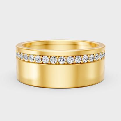 GLI Certified 0.27 Carat Round-Cut Lab-Grown Diamond Men’s Ring In 18K Yellow Gold