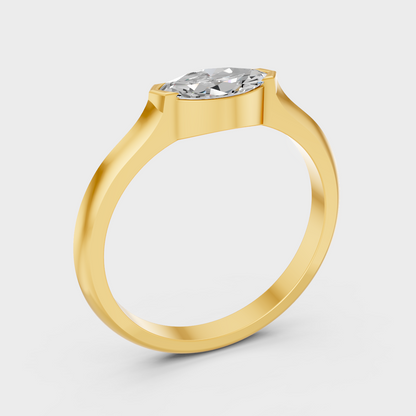 0.5 Carat Marquise Diamond Ring In Yellow Gold