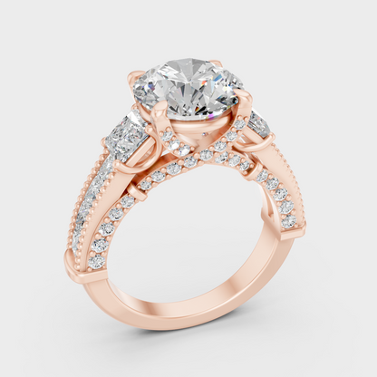 Ethical Lab Grown Round Princess Ring In Rose Gold