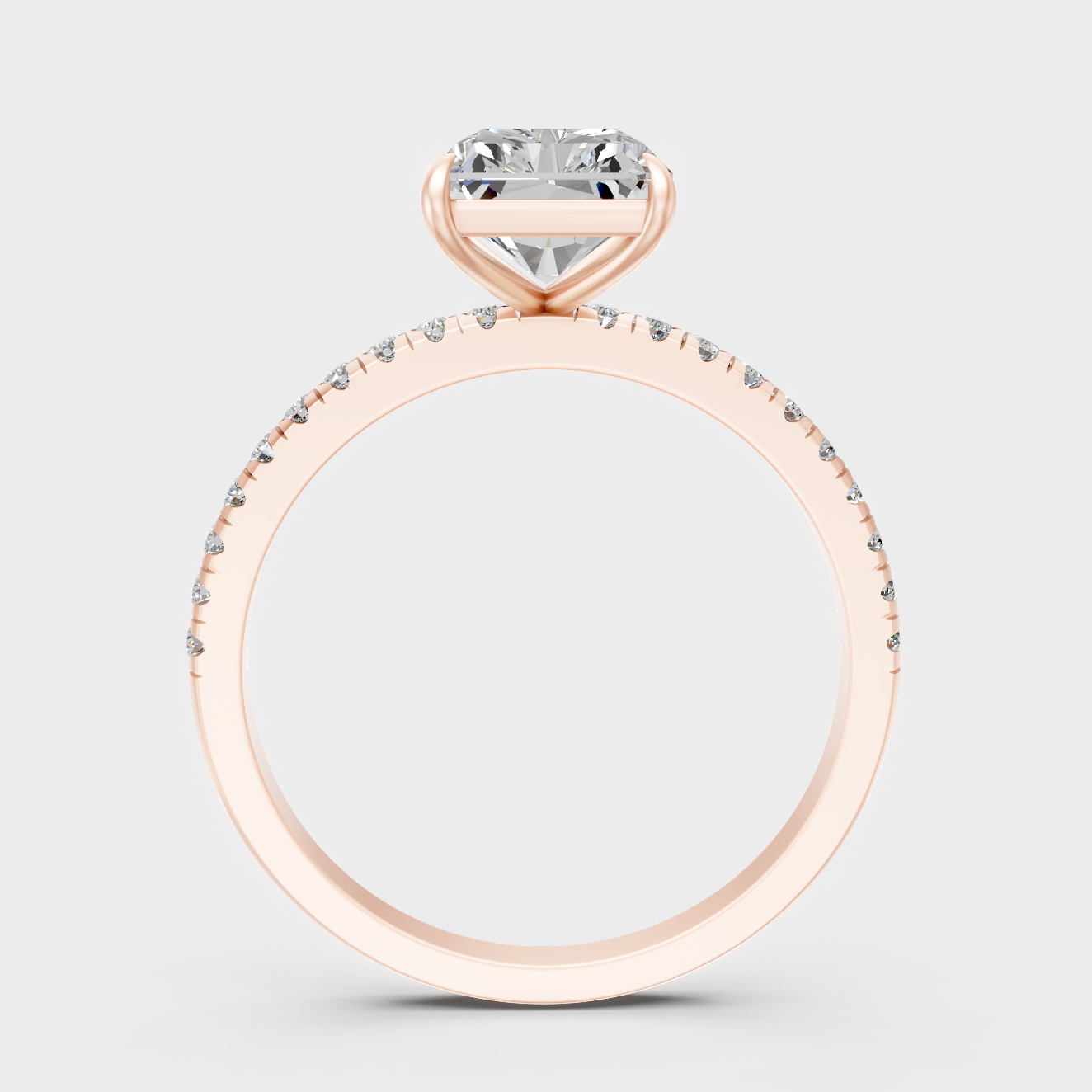 Rose Gold Luxury Radiant Diamond Jewelry With Accents