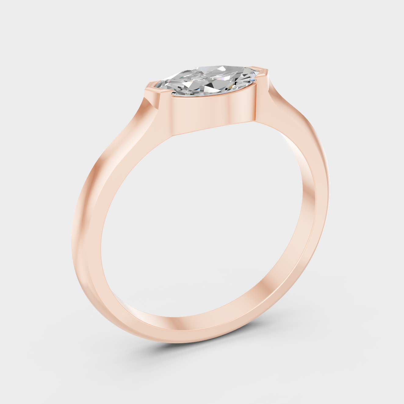 Ethical Lab Grown Marquise Ring In Rose Gold