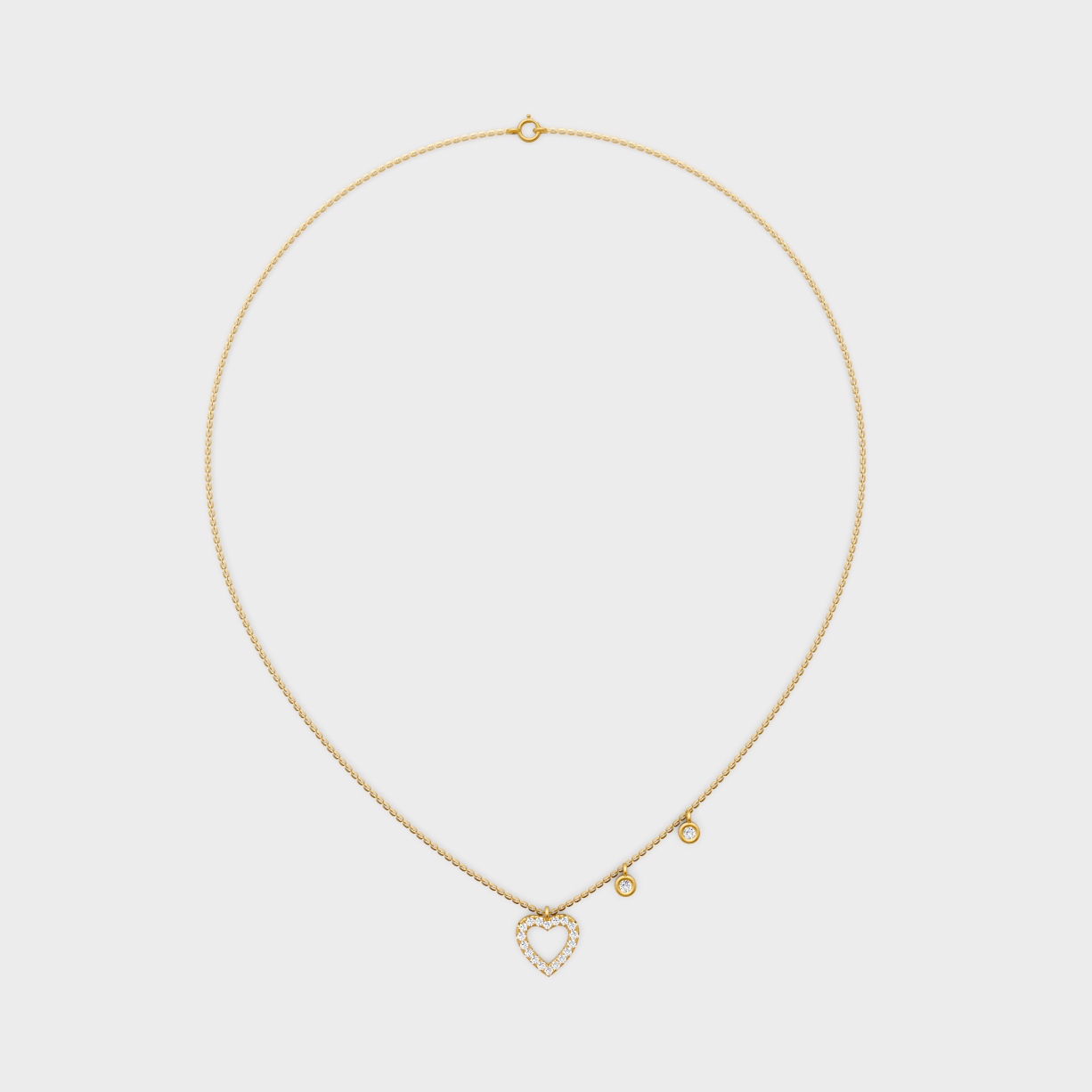 Gli Certified Round-Cut Lab-Grown Diamond Pendant In 18K Yellow Gold