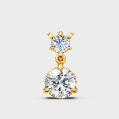 GLI Certified 0.61 Carat Round Diamond Pendant Yellow Gold