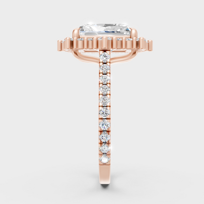 High-Polish Rose Gold 3.79 Carat Radiant Lab Diamond Ring For Maximum Sparkle