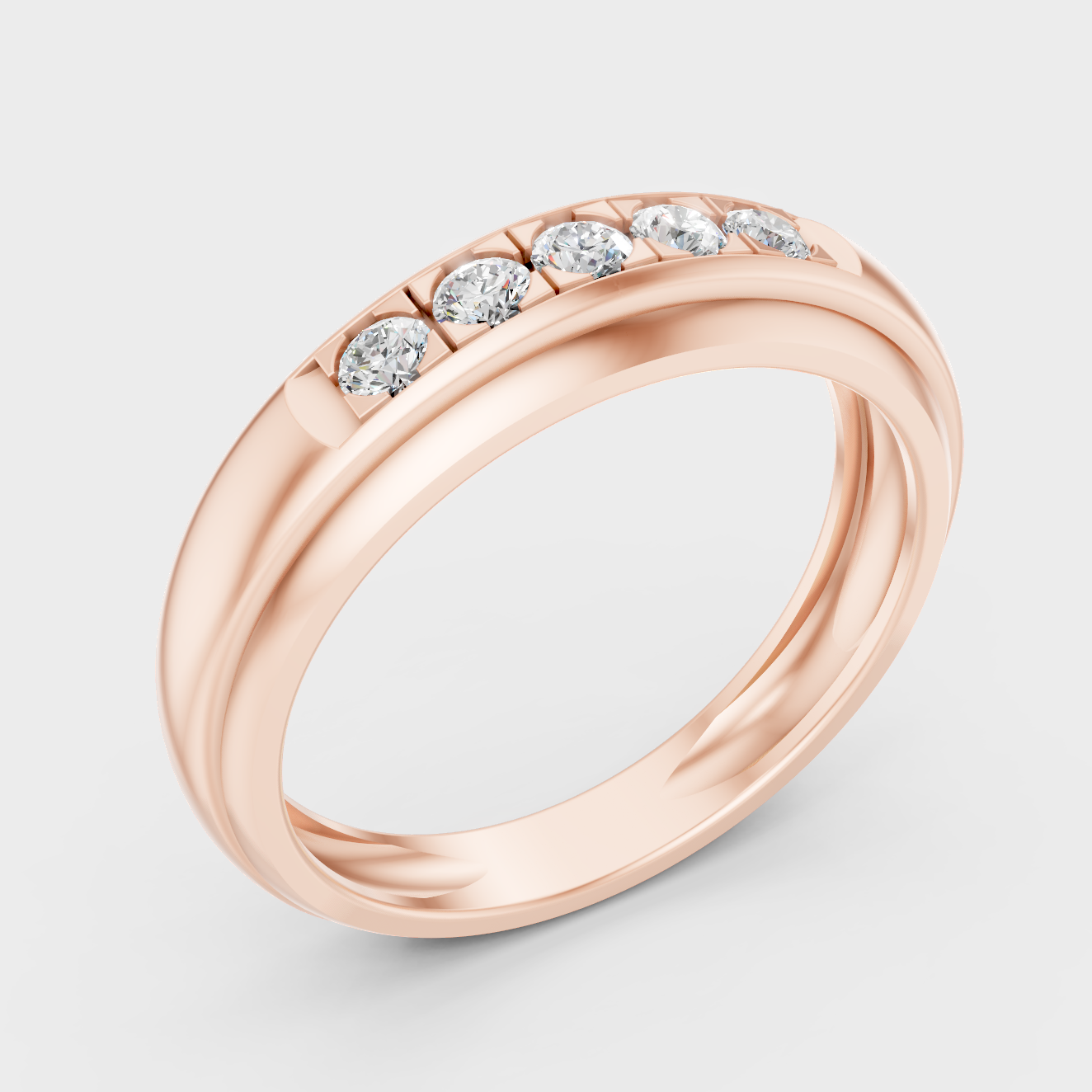 Ethical Lab Grown Mens Diamond Ring In Rose Gold