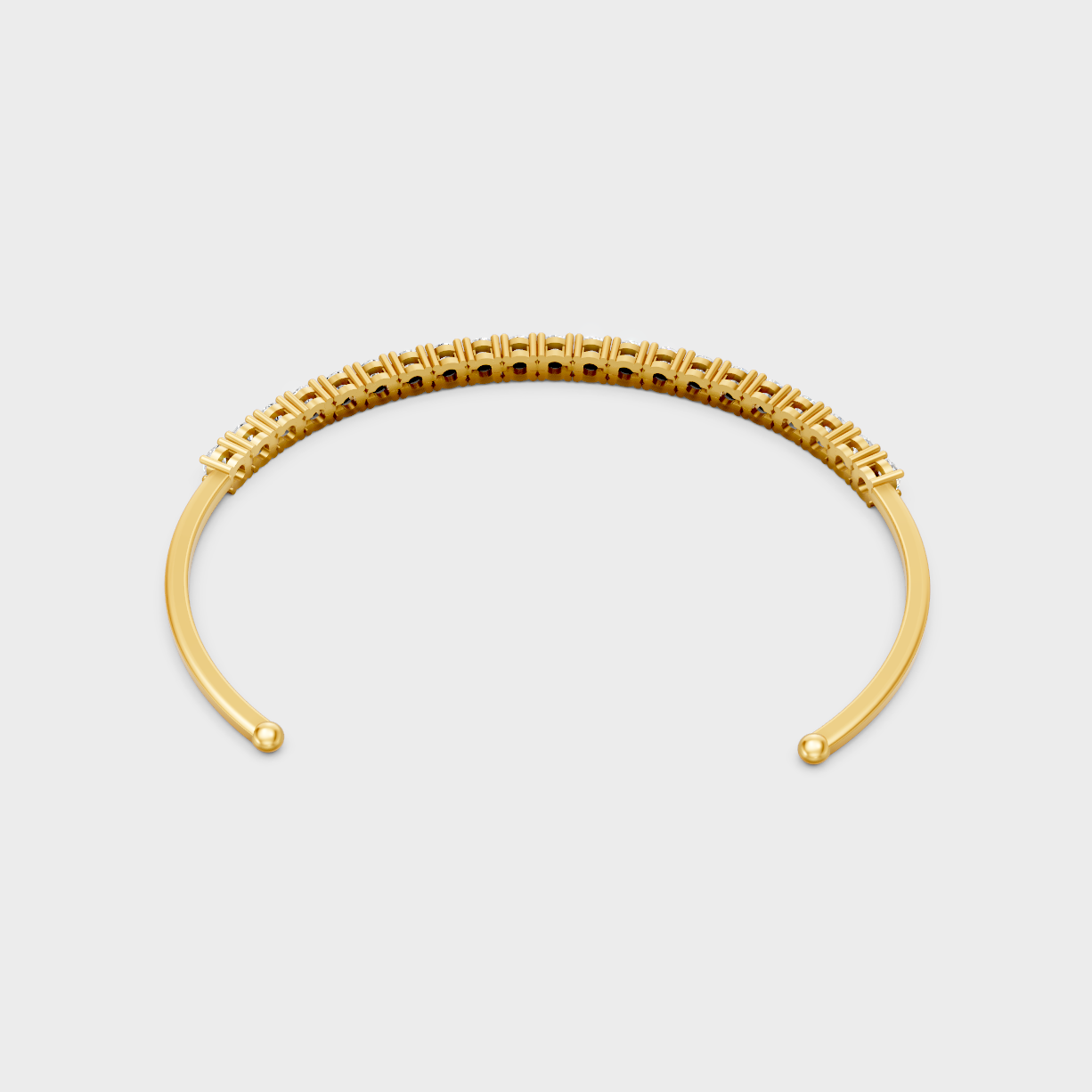 Brilliant Round Diamond Open Bracelet Yellow Gold