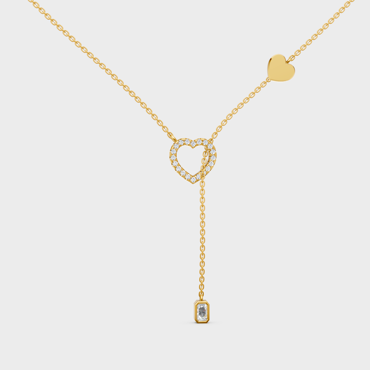 Gli Certified Emerald And Round-Cut Lab-Grown Diamond Pendant In 18K Yellow Gold