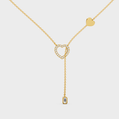 Gli Certified Emerald And Round-Cut Lab-Grown Diamond Pendant In 18K Yellow Gold