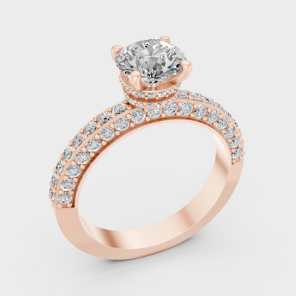 Ethical Lab Grown Hidden Halo Ring In Rose Gold