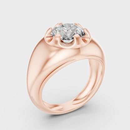 Ethical Lab Grown Mens Diamond Ring In Rose Gold