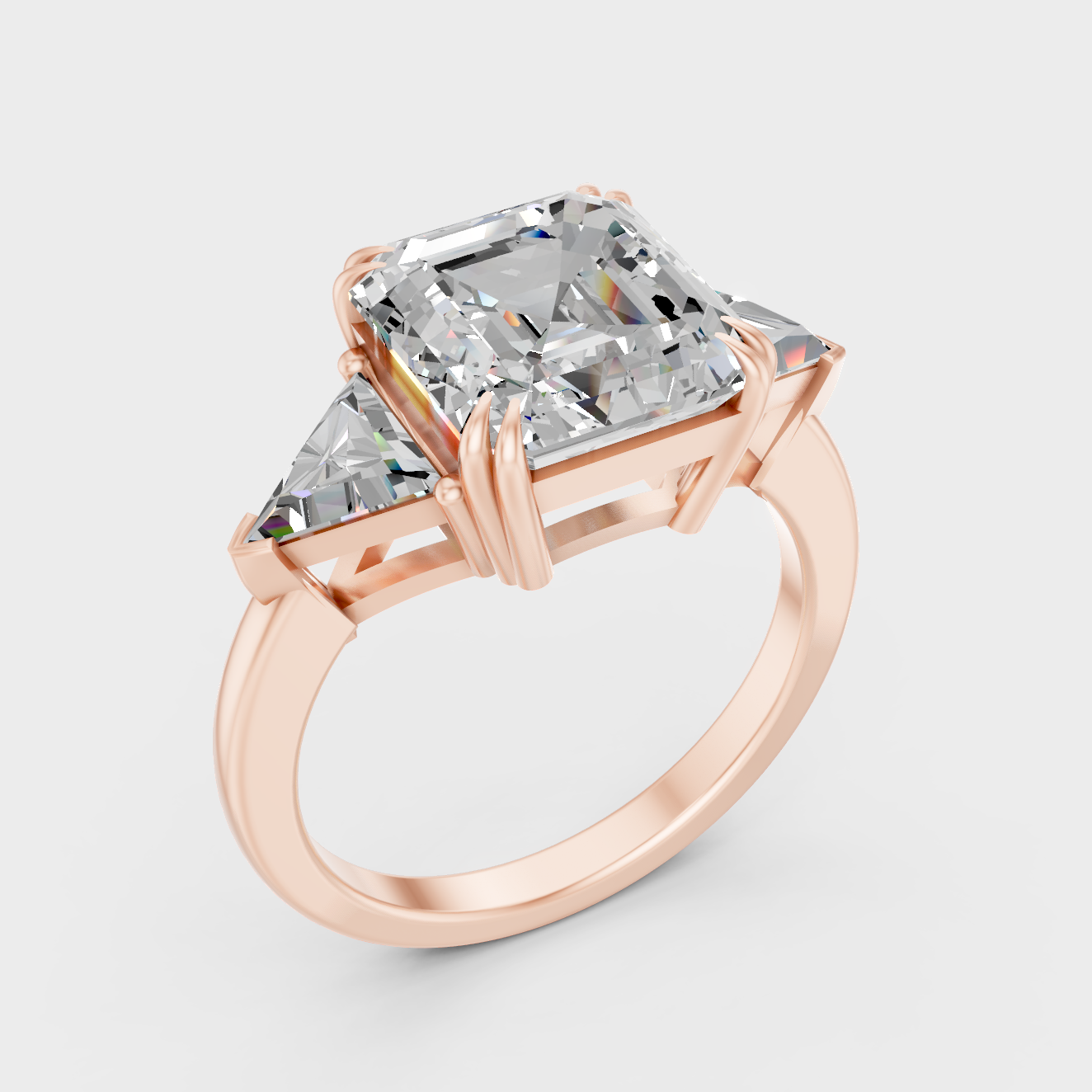 Ethical Lab Grown Square Emerald Ring In Rose Gold