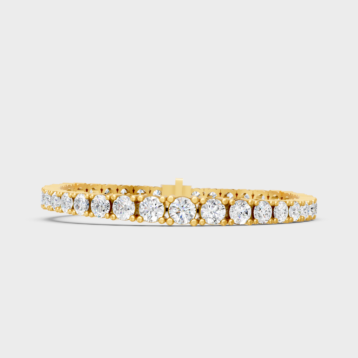 Luxury Round Diamond Tennis Bracelet Yellow Gold Jewelry