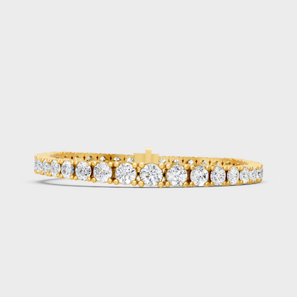 Luxury Round Diamond Tennis Bracelet Yellow Gold Jewelry