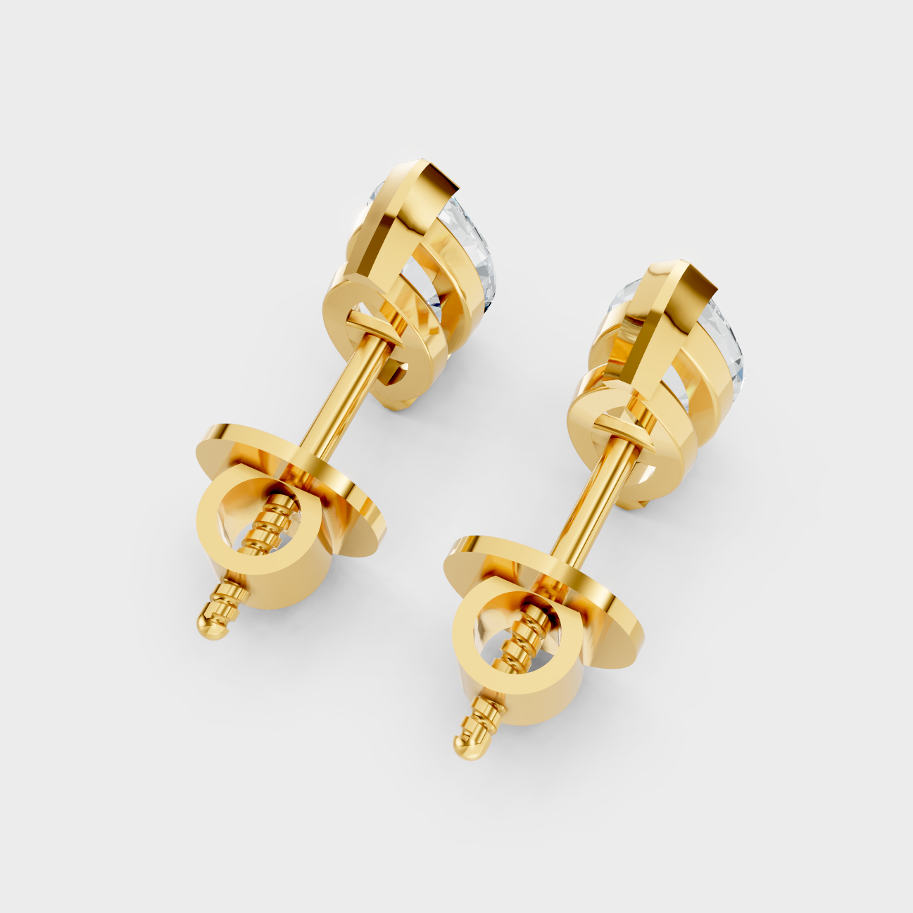 Luxury Marquise Cut Lab Grown Diamond Earrings Yellow Gold Hallmarked