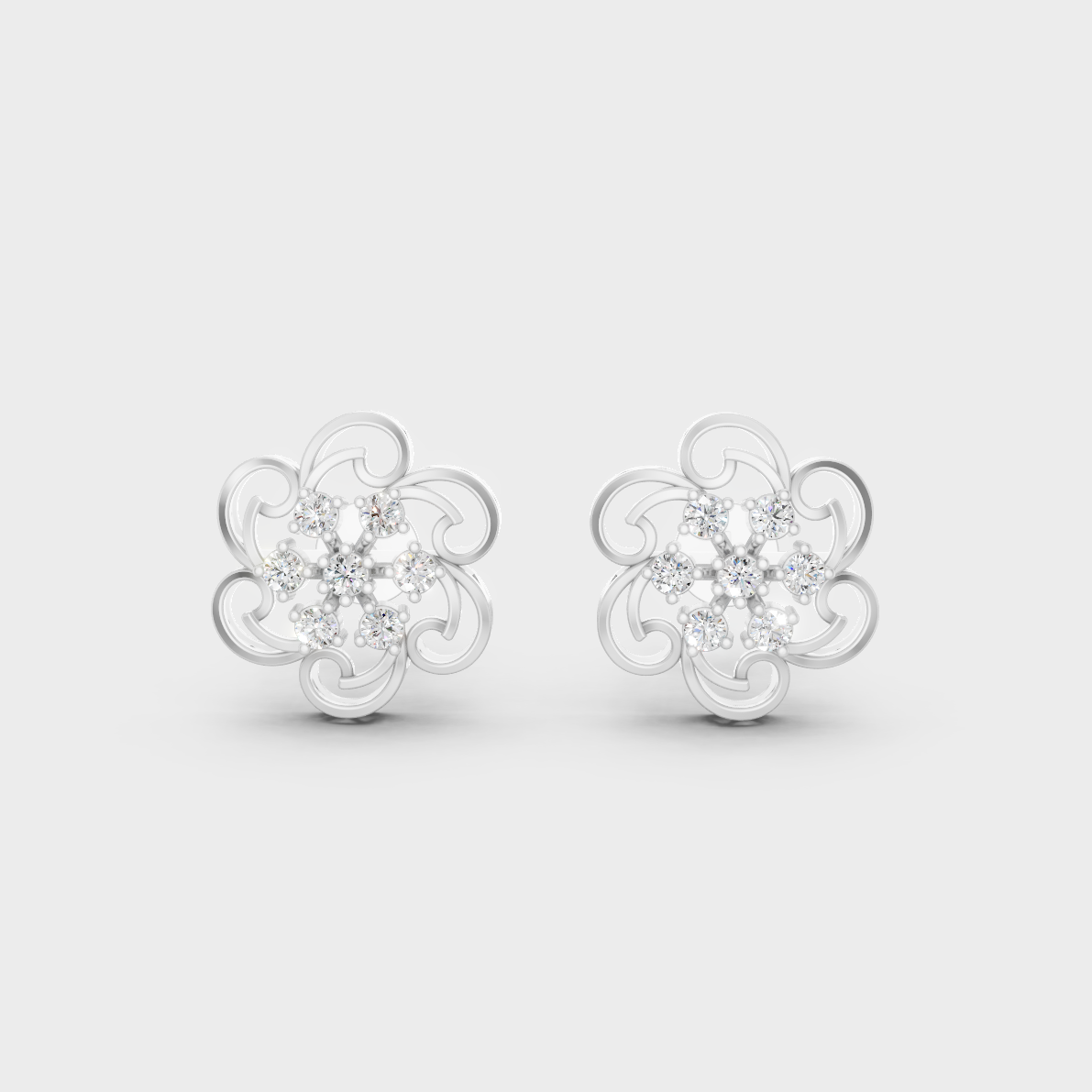 High-Polish 950 Platinum Round Lab Diamond Earrings For Refined Brilliance