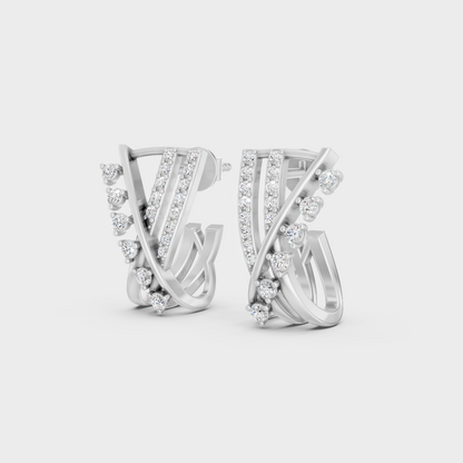 9K White Gold Round-Shaped Lab-Grown Diamond Studs With Clean Minimalist Design 