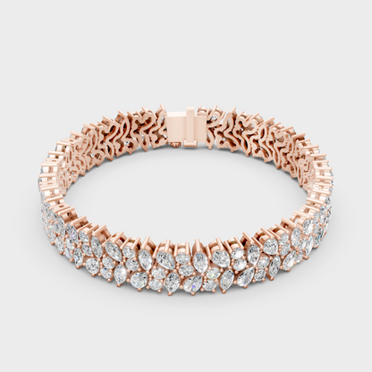 Hallmark Gold Multi Shape Lab-Grown Diamond Bracelet Rose Gold