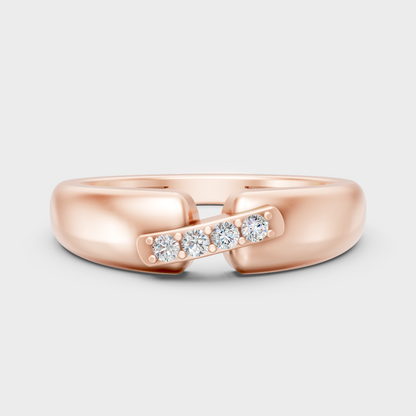 Modern 18K Rose Gold Men’s Ring With 0.72Ct Round Lab-Grown Diamond