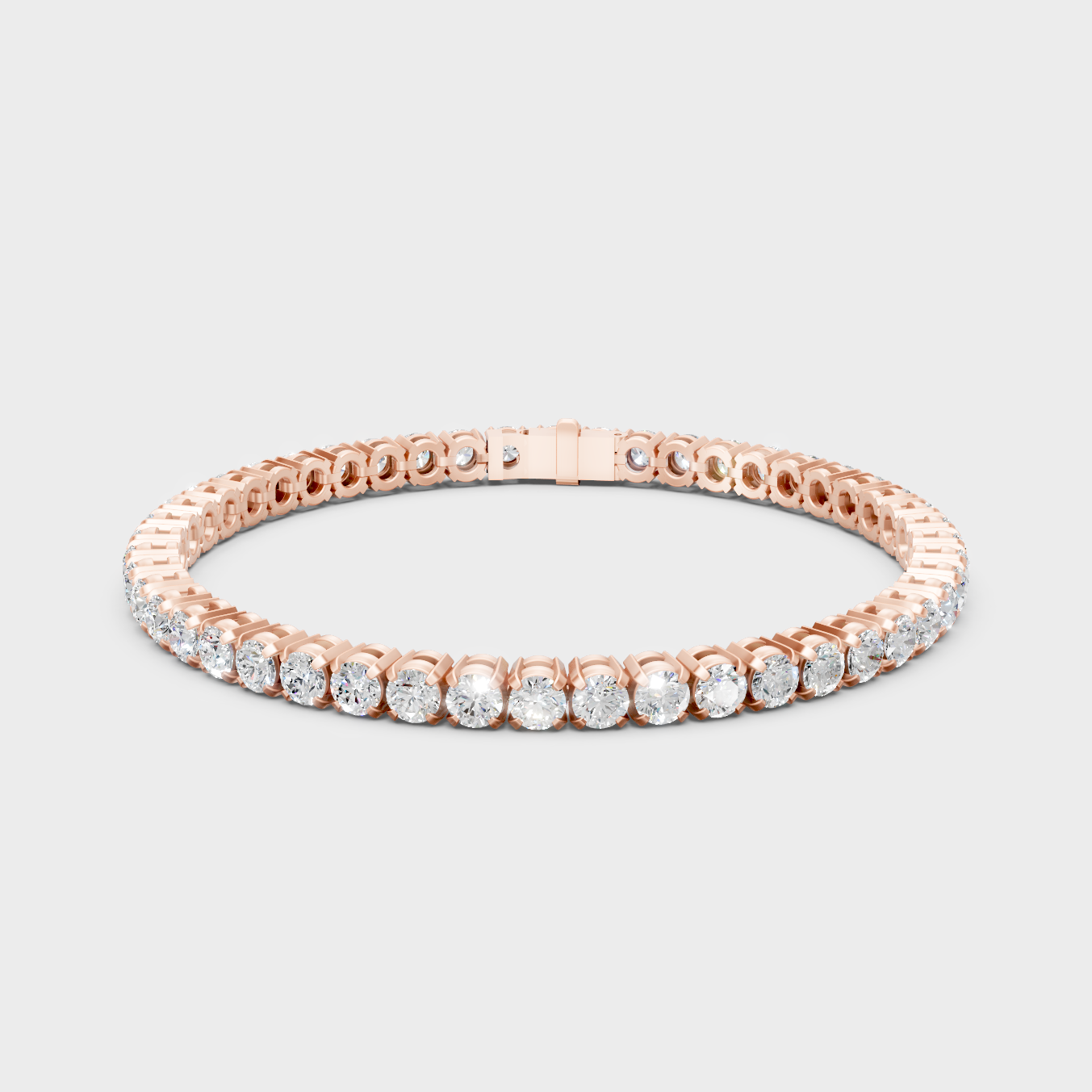 7 Carat Round Cut Lab Grown Diamond Tennis Bracelet in