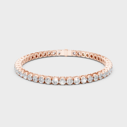 7 Carat Round Cut Lab Grown Diamond Tennis Bracelet in